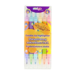 Evidentiator Strigo 2 in 1, 6 culori neon si 6 culori pastel
