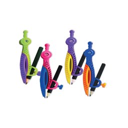 Compas din plastic STRIGO cu creion in culori mixte SSC394