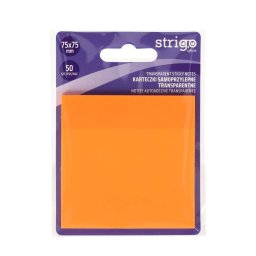 Notite Adezive Strigo 75x75mm, portocaliu neon, 50 file