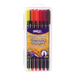 Fineliner Strigo triunghiulare 12 culori, 0.4mm