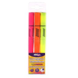Evidentiatoare Strigo triunghiulare, neon, 3 culori, 3mm, varf tesit