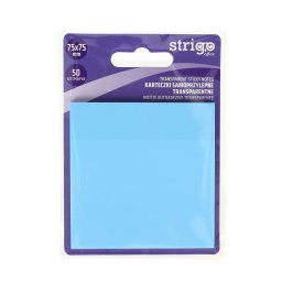 Notite adezive Strigo 75x75mm, albastru pastel, 50 file
