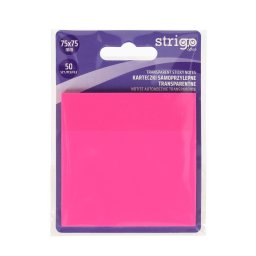 Notite adezive Strigo 75x75mm, roz neon, 50 file