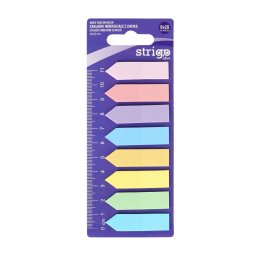 Etichete Indexare Strigo cu rigla, 8x20 file, culori Pastel, 45x12mm SSN040