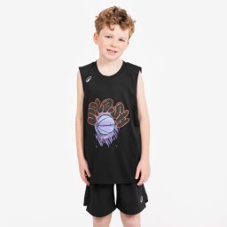Tricou de baschet fără mâneci - ts500 fast Negru Copii