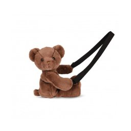Geanta crossbody adorabila, Ursulet din plus, 30 cm, Maro Inchis