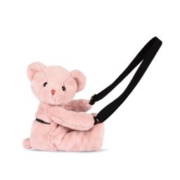 Geanta crossbody adorabila, Ursulet din plus, 30 cm, Roz pudra