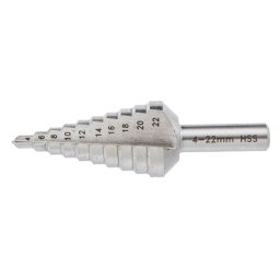 Burghiu in trepte plastic, metal GRAPHITE 4-22 mm