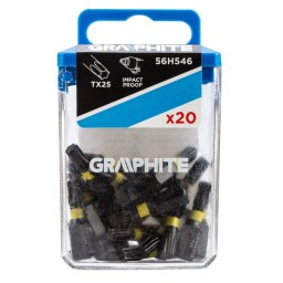 Bit de impact 20 buc/set TORX GRAPHITE TX25
