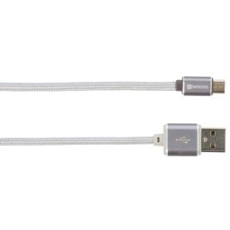 Cablu USB SKross Steel Line cu Conector MicroUSB 1m Argintiu