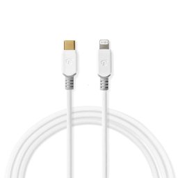 Cablu Nedis Apple Lightning 8-Pin Tata la USB-C Tata 3m Alb