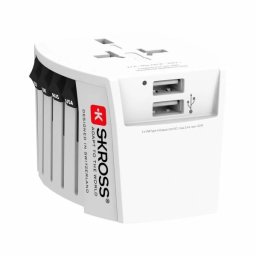 Adaptor Priza SKross Universal MUV Cu 2 Porturi USB-A 1.302960 Alb
