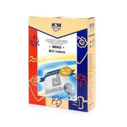 Set Saci si Filtre K&M pentru Aspirator Beko BKS-1240 4 Saci Sintetic + 2 Filtre