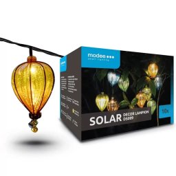 Ghirlanda Luminoasa Decorativa MODEE Lampion cu Panou Solar 4.9m Lumina Calda 10 Becuri DS009
