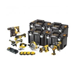 DeWalt - DCK865P4T - Set 8 scule cu 4 acumulatori si incarcator, Li-Ion, 18 V, 5 Ah + 4 x valiza speciala