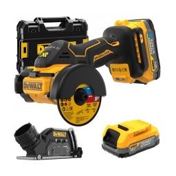 DeWalt - DCS438E2T - Polizor unghiular cu 2 acumulatori, Li-Ion, 18 V, 1.7 Ah, 76 mm, valiza speciala, accesorii