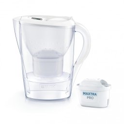 Cană de filtrare a apei Brita Marella Cool Memo, 2,4 l, indicator electronic Memo, filtru Maxtra Pro, fără BPA, alb