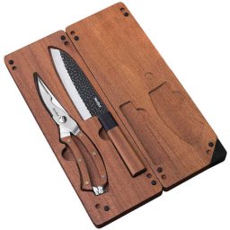 Set unelte de bucătărie outdoor NEXTOOL NE20171 cu cuțit Santoku și foarfecă din oțel inoxidabil