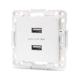 Aigostar - priză de alimentare USB fără ramă 2x USB-A albă
