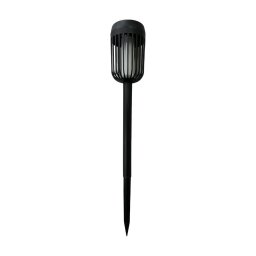 Lampă solară LED FLAME, 1,2 V, 100 mAh, 1800 K, 37 cm, IP44, negru
