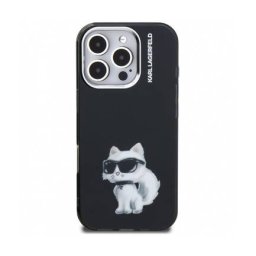 Husa Karl Lagerfeld Apple iPhone 16 Pro Max IML Aquarelle Logo Choupette Negru
