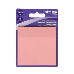 Notite Adezive Strigo 75x75mm, roz pastel, 50 file