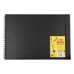 Articole pentru scoala Caiet pentru schite si desen DERWENT Professional, A3, cu spira, 40 coli, 200 gsm, hartie neagra, ne