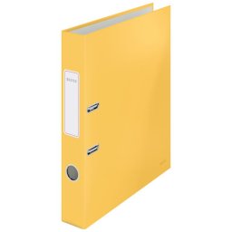 Biblioraft Leitz 180 Cosy, carton laminat, partial reciclat, FSC, A4, 52 mm, galben chihlimbar