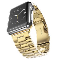 Curea pentru Apple Watch 1/2/3/4/5/6/7/8/SE/SE 2/Ultra (42/44/45/49mm) - Techsuit Watchband (W036) - Gold