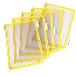 Buzunare prezentare pentru display, A4, (10 buc/set), rama metalica, TARIFOLD - galben