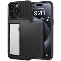 Husa SPIGEN Slim Armor CS - Husă telefon - compatibil cu Apple iPhone 15 Pro - Anti-șoc - culoare Negru