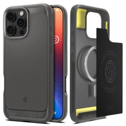 Husa Spigen Rugged Armor MagSafe, gray - iPhone 16 Pro