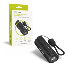 Baterie externa 5000 mAh PB7 12W 2.4A USB-C Lanterna LED incorporata Negru