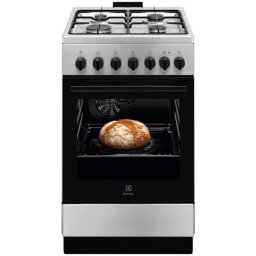 Aragaz LKK520022X, Mixt, 4 arzatoare , Siguranta plita, Aprindere integrata, Cuptor electric, SteamBake, AirFry, Timer, Grill electric, Clasa A, 50 cm, Inox
