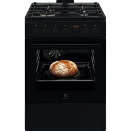 Aragaz LKK660220K, Mixt, 4 arzatoare , Siguranta plita, Aprindere integrata, Cuptor electric, Plus Steam, AirFry, Timer, Grill electric, Clasa A, 60 cm, Negru