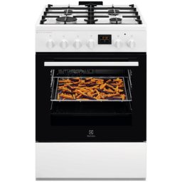 LKK664220W, Mixt, 4 arzatoare, SteamBake-gatire cu abur; AirFry, Autocuratare Catalitica, Timer mecanic, Aprindere integrata plita si cuptor, Grill Electric, Rotisor, Iluminare cuptor, 60 cm, Alb