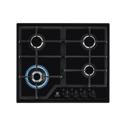 Plita pe gaz incorporabila Plita pe Gaz Incorporabila 4 Arzatoare 60 cm Negru, Aprindere Electrica, Sistem Siguranta Gaz, Arzator WOK