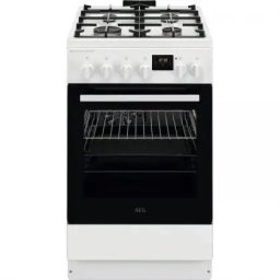 Aragaz mixt CKB56490BW, SteamBake-gatire cu abur, 4 arzatoare gaz, Cuptor electric, AirFry, 50x60 cm, 58 litri, Clasa A, Alb