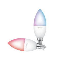Pachet 2 becuri Trust smart LED RGBCW WiFi, E14 luminozitate 470 lm, clasa energetica A+