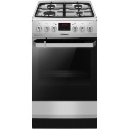 Aragaz FCMX5825092, Mixt, 4 arzatoare, Aprindere electrica, Dispozitiv siguranta, 65 l, Grill, Timer, Clasa A, 50 cm, Inox