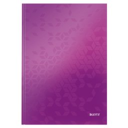 Caiet de birou Leitz WOW A4 coperta dura 80 file matematica mov metalizat