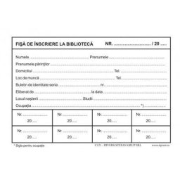 Fisa de inscriere la biblioteca A6