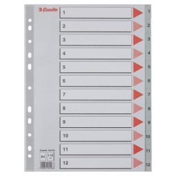 Accesorii birotica Index Esselte A4 numerotat 1-12