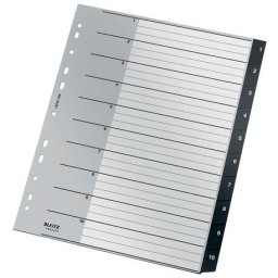 Accesorii birotica Index Leitz Recycle PP partial reciclat si reciclabil A4 1-10 negru Index Leitz Recycle PP reciclat A4 1-10 negru