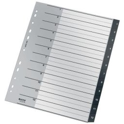 Accesorii birotica Index Leitz Recycle PP partial reciclat si reciclabil A4 1-12 negru Index Leitz Recycle PP reciclat A4 1-12 negru