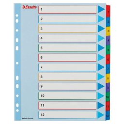 Accesorii birotica Index carton Esselte 1-12 reinscriptibil