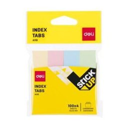 Accesorii birotica Index adeziv hartie 19x76mm 4 culori pastel 100 file Deli