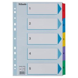 Accesorii birotica Index carton Esselte Mylar cu taste laminate A4 index 1-5