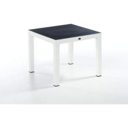 Masa Novussi Wood 90 x 90 blat de sticla alb/antracit