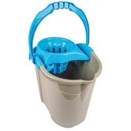 Galeata gri cu storcator turcoaz Luxia 14L